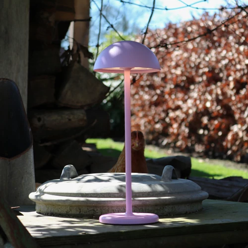 Lucide JOY - Rechargeable Table lamp Indoor/Outdoor - Battery pack - Ø 12 cm - LED Dim. - 1x1,5W 3000K - IP54 - Pink - atmosphere 1